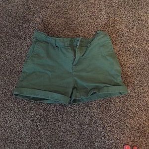 Navy green jean shorts